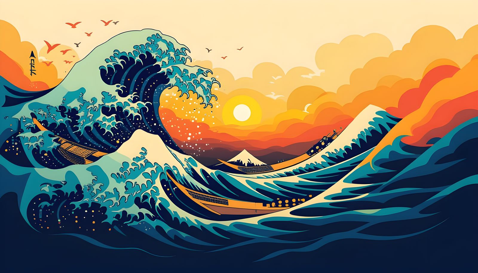 Abstract Silhouette Dissolving into Pixels