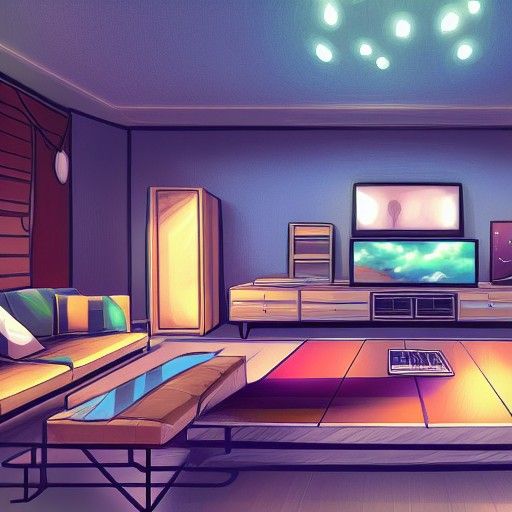 Anime Hangout Living Room in 8k Resolution