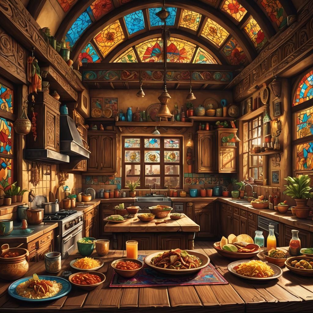 Rustic Mexican Lunch in Fantasy Concept Art