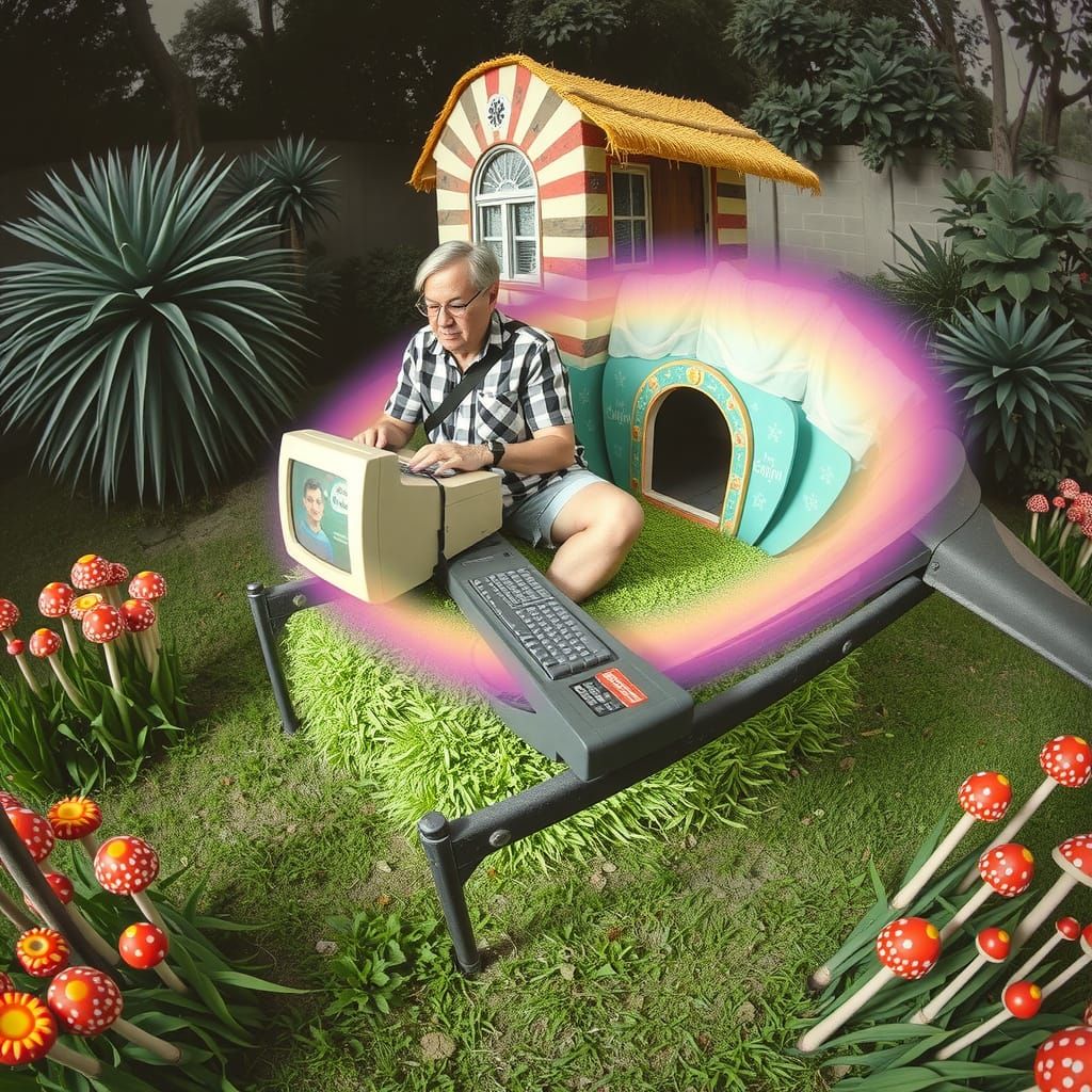 Elderly Couple Working on Vintage Computer in Donnie Yen Sty...