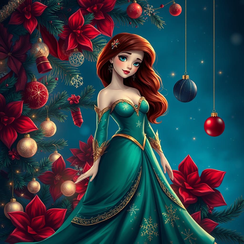 Emerald Goddess Amidst Winter Wonderland