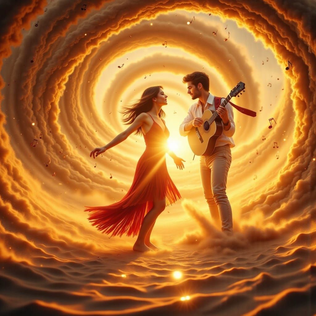 Ethereal Rock Goddess in Hyper-Realistic Storm