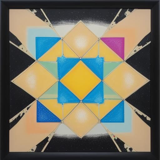 Abstract Acrylic Painting with Geometric Shapes