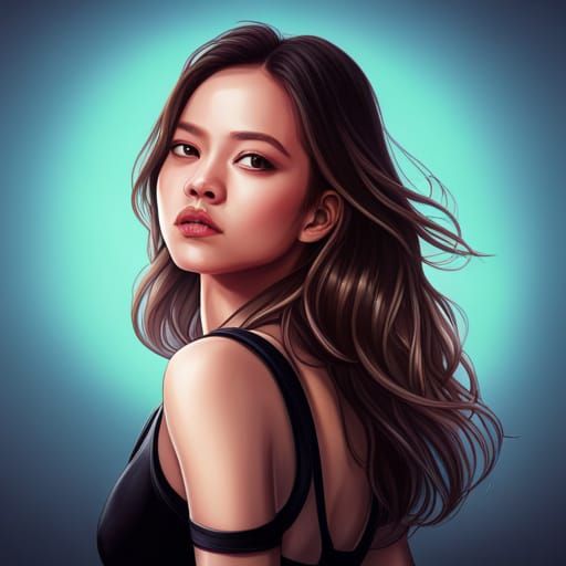 Hyperrealistic Portrait of a Beautiful Woman in Splash Art S...