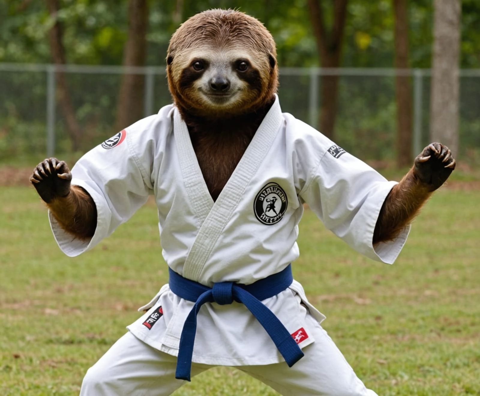 Karate Sloth: A Humorous Martial Arts Scene