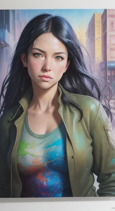 Hyperrealistic Kim Possible in Graffiti Splash Art