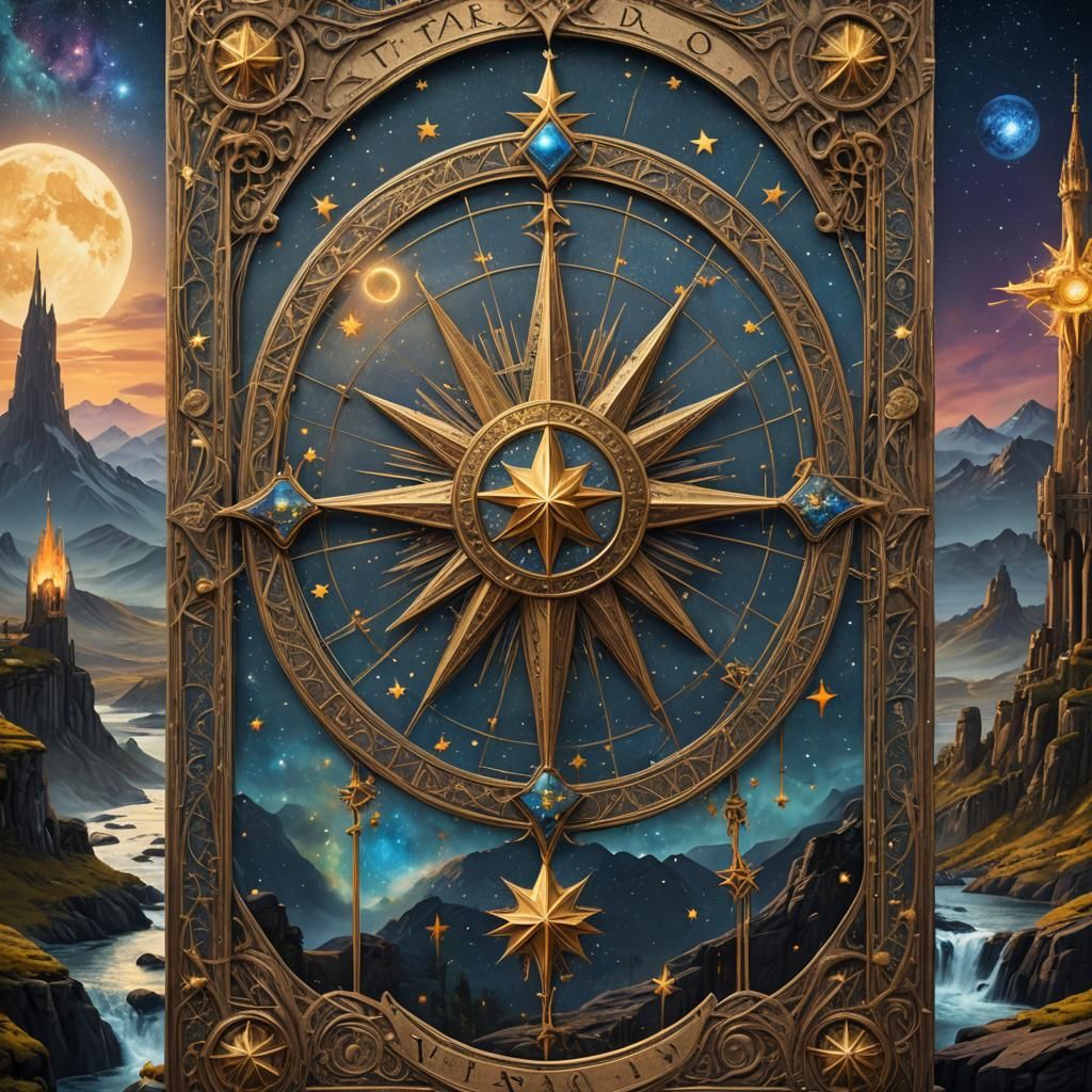 Tarot Card The Star: Detailed Matte Painting