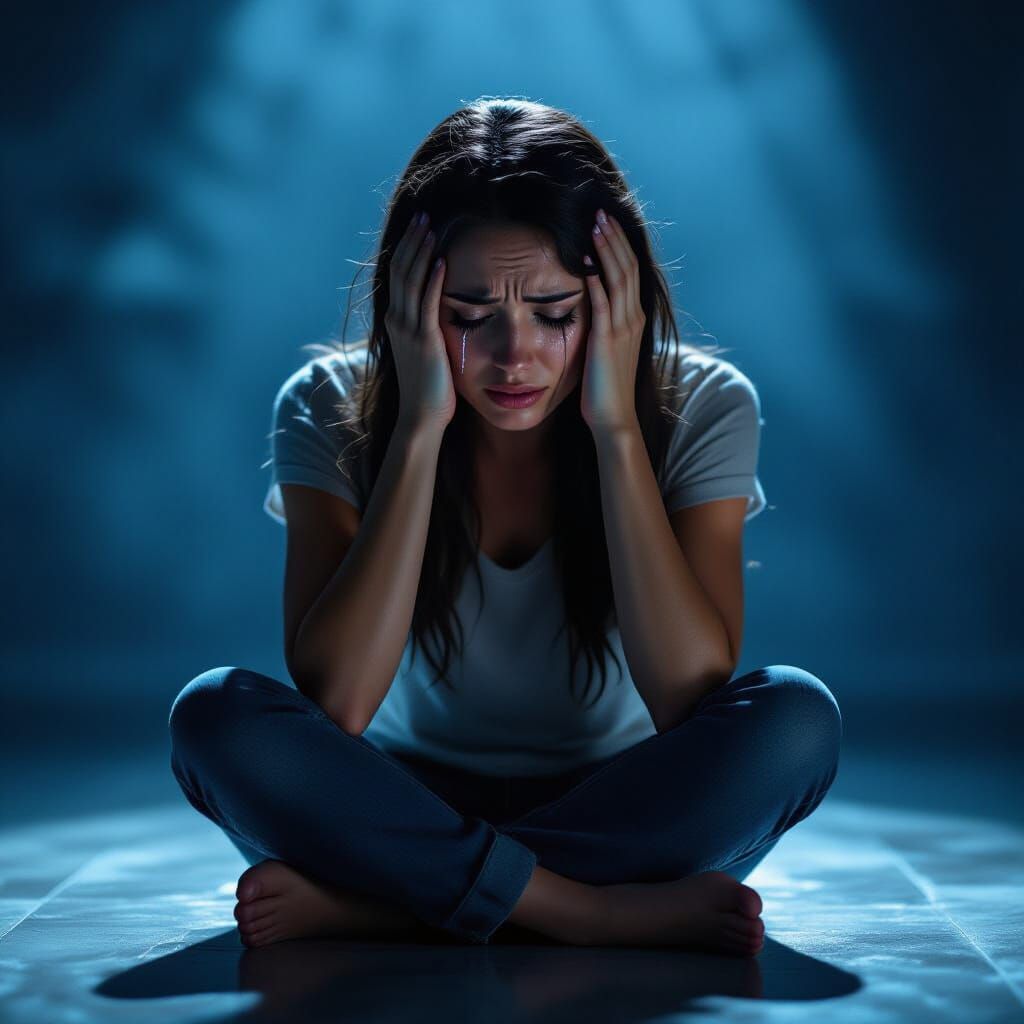 Distressed Woman in Despair: Cinematic Emotional Realism