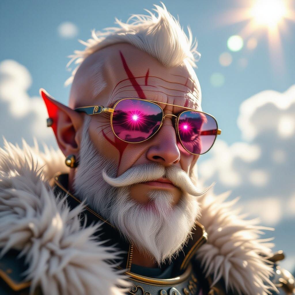 Angelic Half Orc in Radiant Light