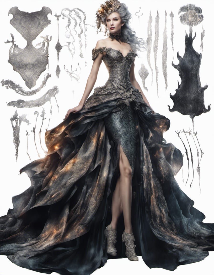 Halloween Queen in Silk Mermaid Gown