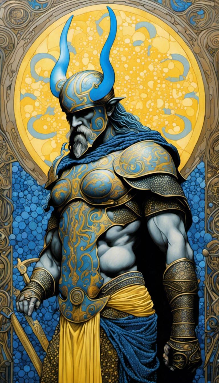 Tyr the Viking God in Art Nouveau Style