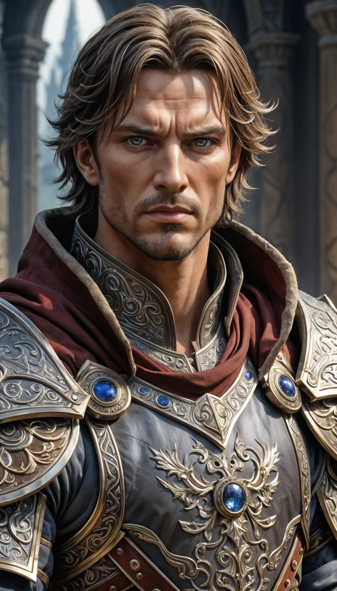 Epic High Fantasy Lord with Worried Expression