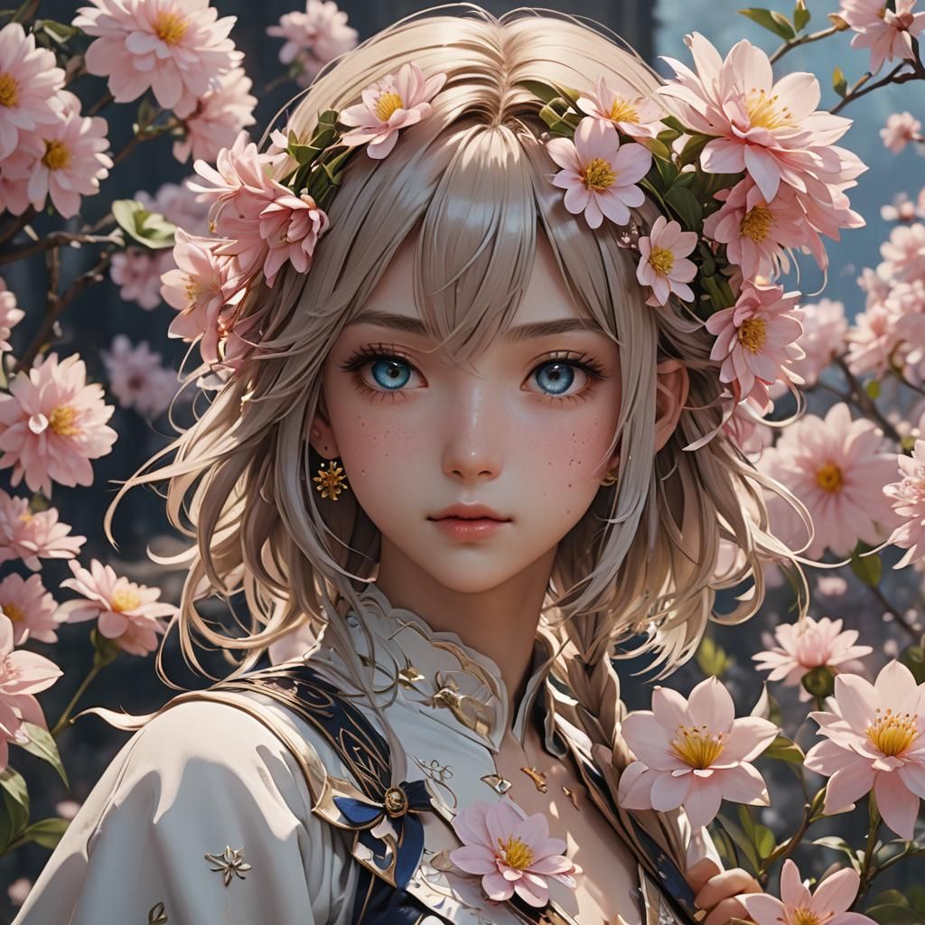 Unique Flower in Anime Style 3D Art