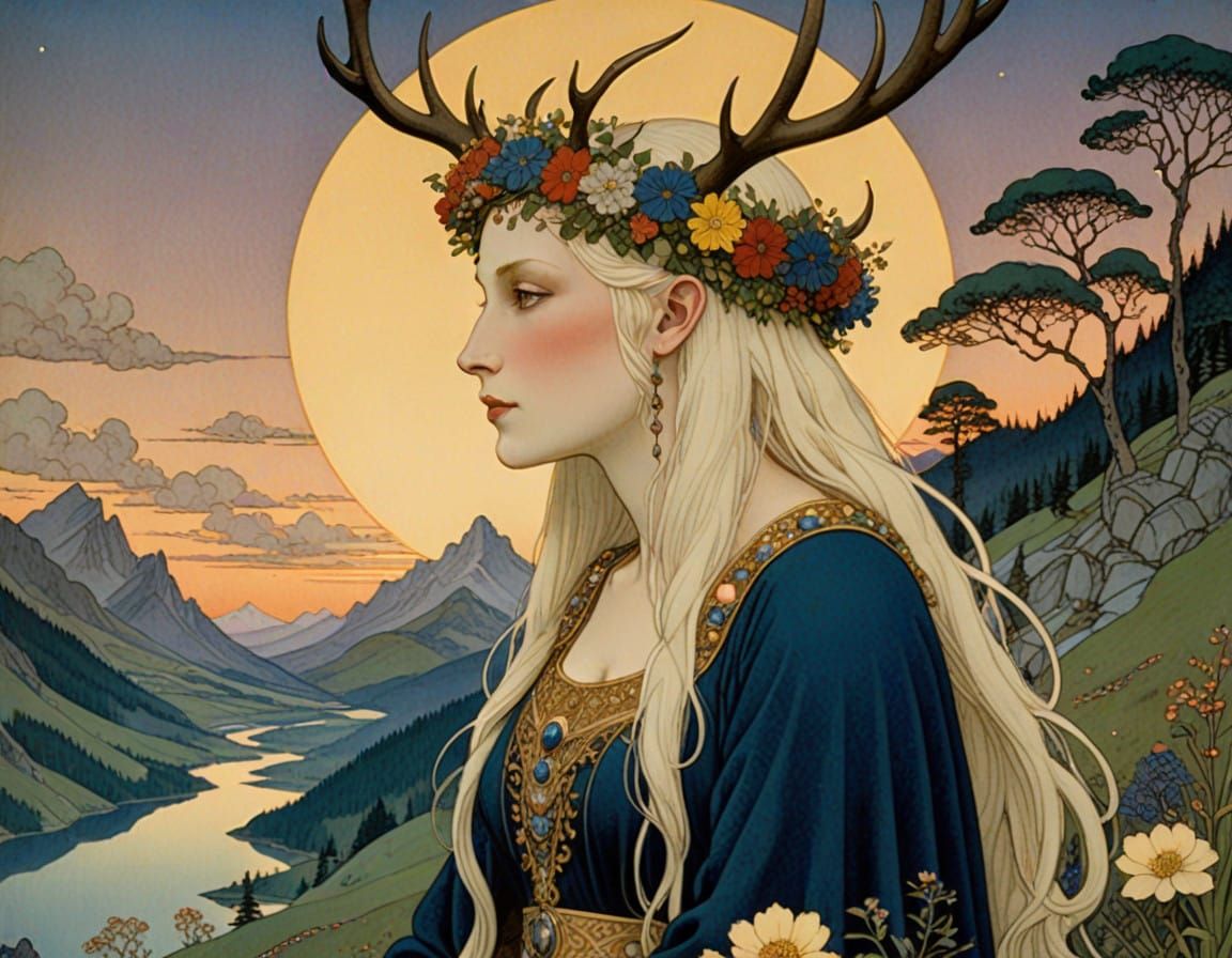 Floral Goddess in Sunset Glory