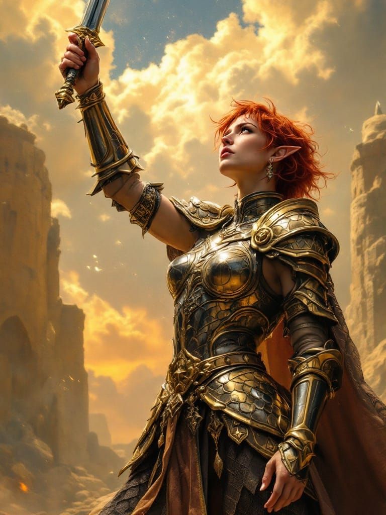 Ethereal Half-Elf Paladin Radiates Divine Light