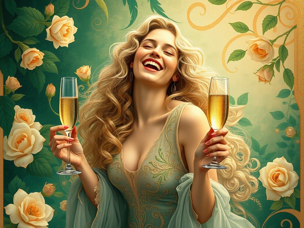 Ethereal Beauty in Whimsical Art Nouveau