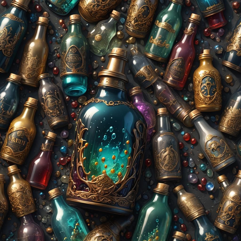 Fantastical Bottle in Detailed Matte Painting