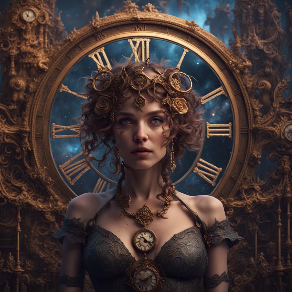 Time Personified as a Woman with Clock Eyes