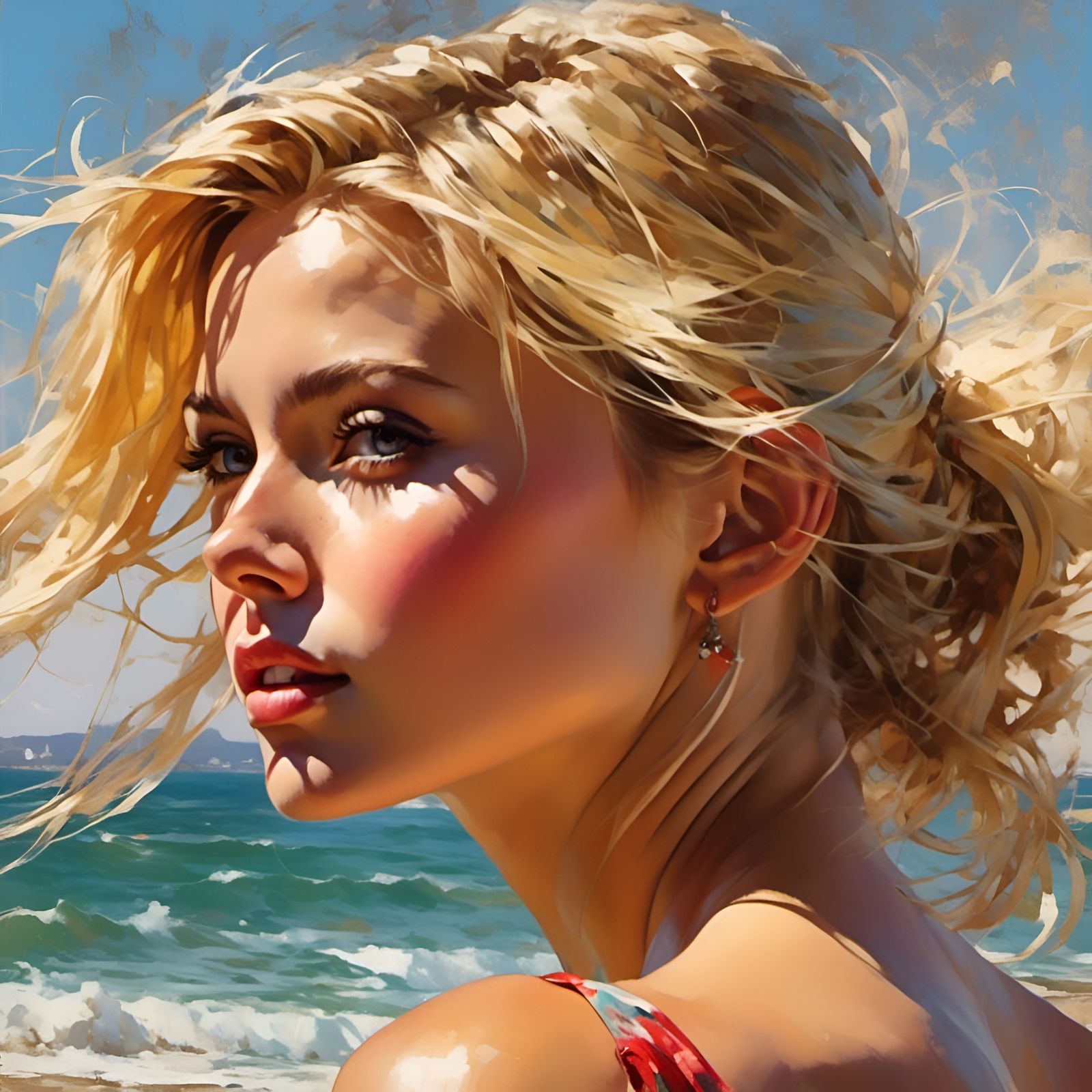 Gorgeous Blonde Woman in Hyperreal Portrait