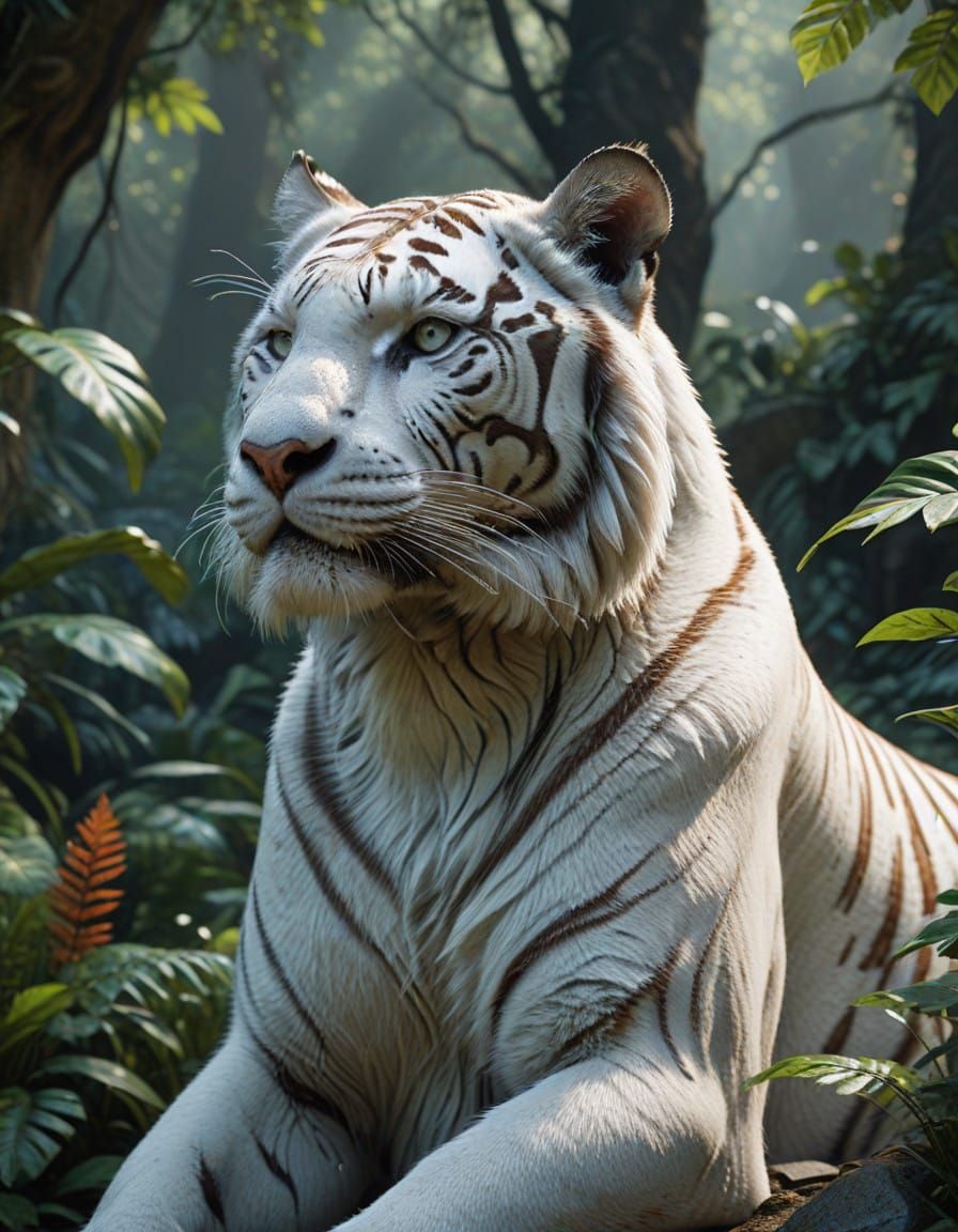 Regal Bengal Tiger in Exotic Jungle Setting