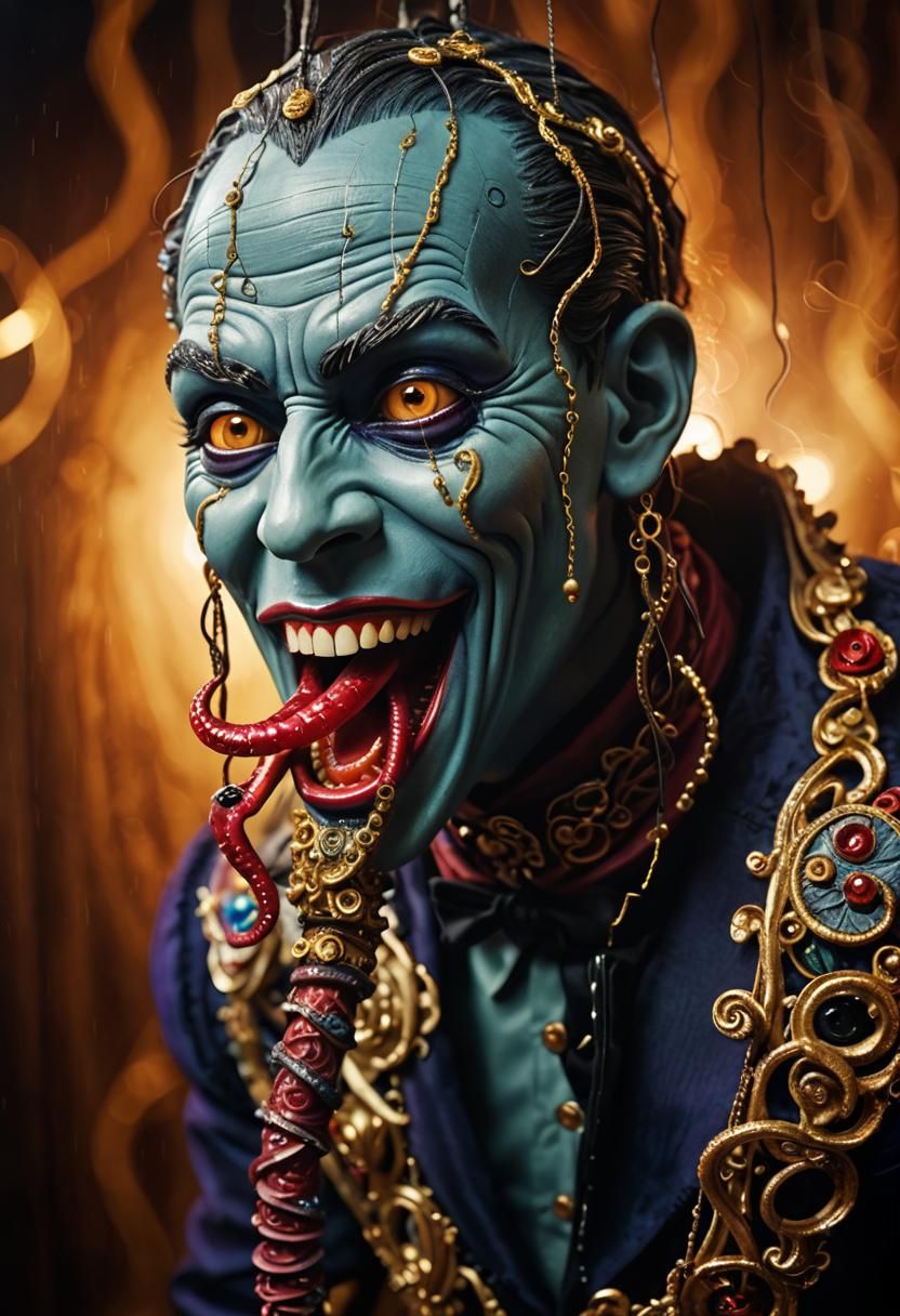 Scary jester man with tentacles