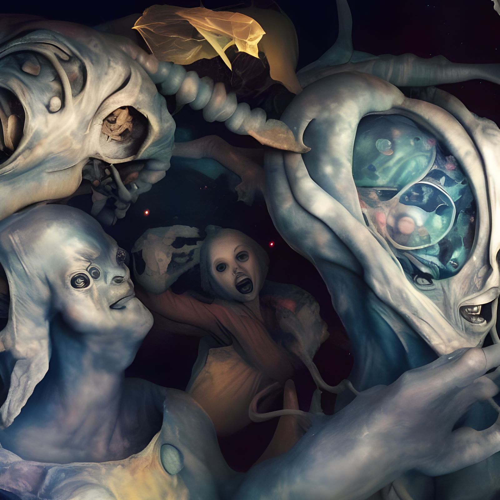 Bizarre Feast: Hyperrealistic Futuristic Dreamscape