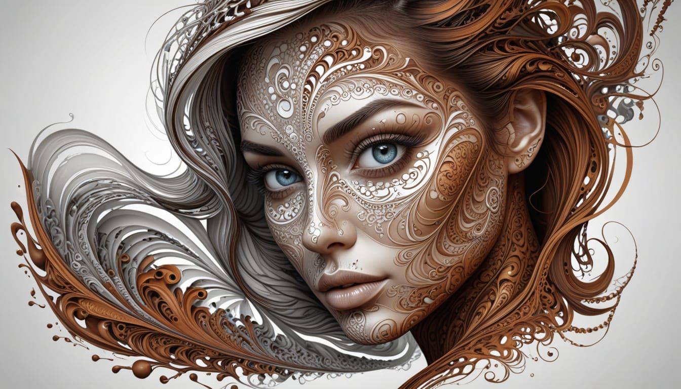 Chocolate Portrait of a Woman with Piercing Eyes