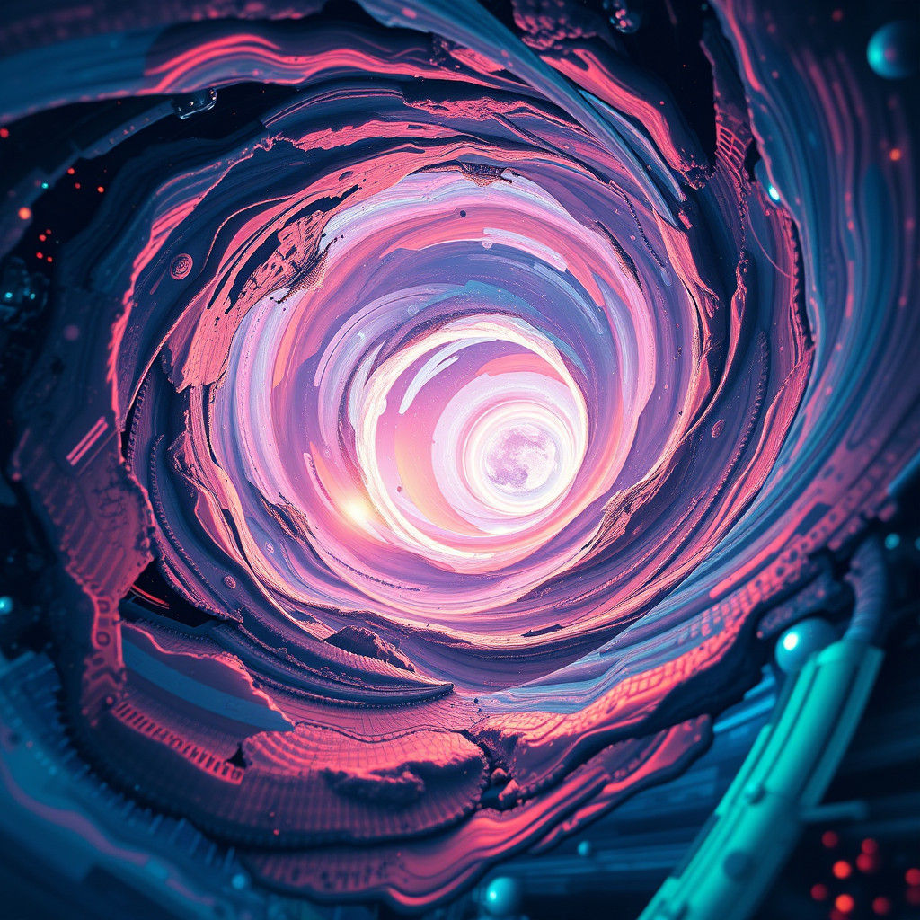 Iridescent Vortex in Futuristic Landscape Style