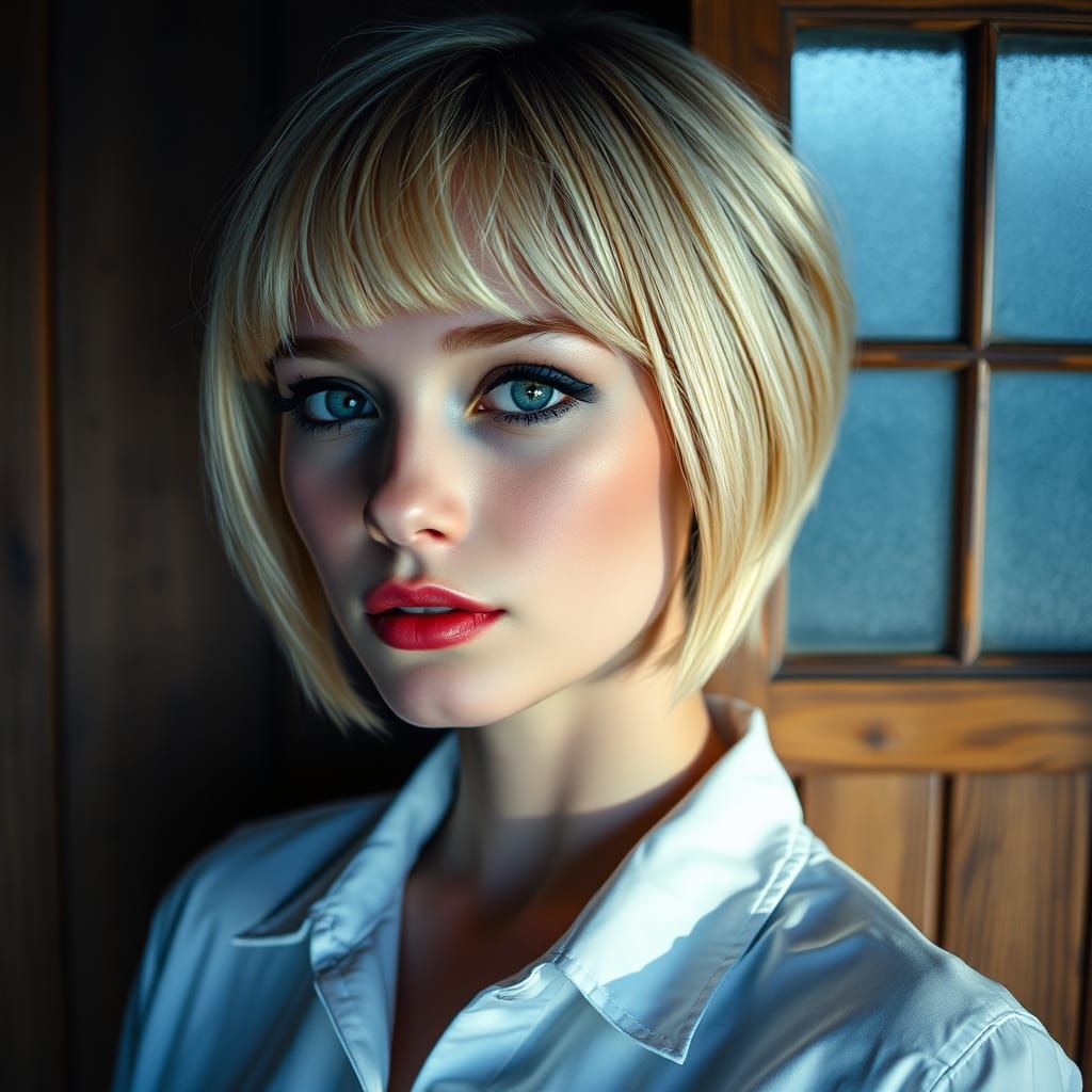 Ethereal Young Woman in Vintage Chic Setting