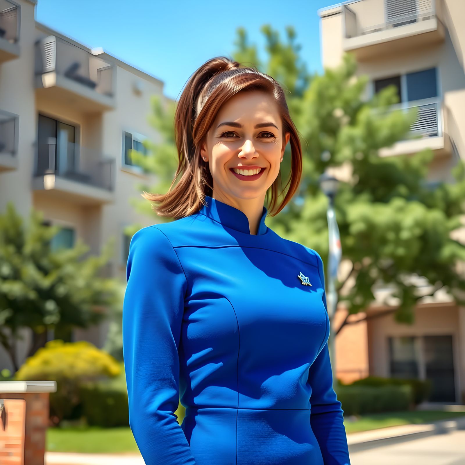 Star Trek Uniform Portrait in Sunny Neighborhood