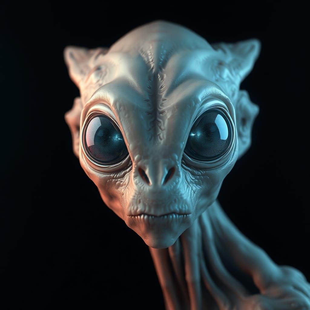 Ethereal Alien Entity in Velvety Black Space