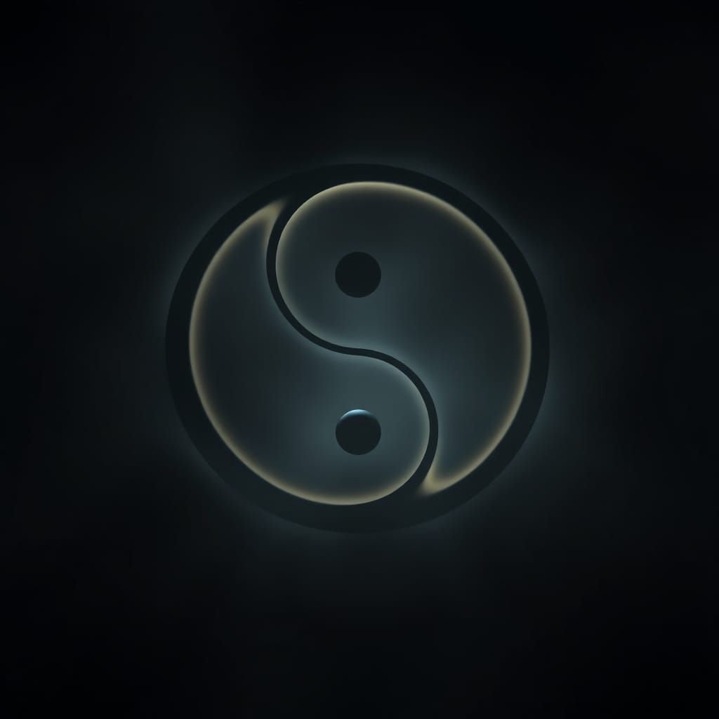 Hyperrealistic Yin Yang Symbol in Cinematic Style