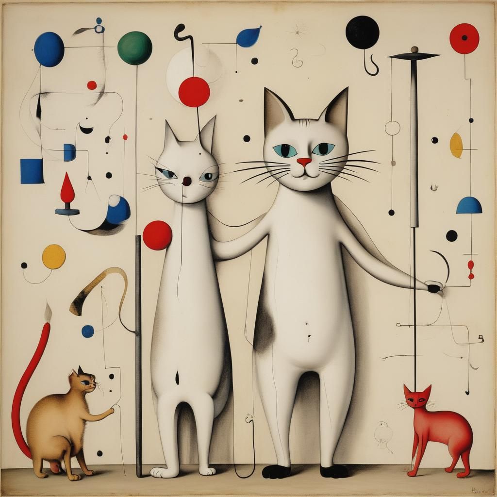 Surreal Cat Support System Inspired by Masters