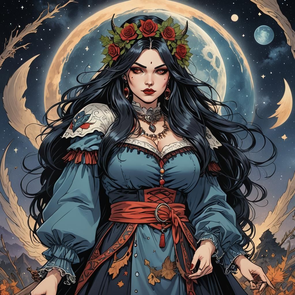 Cosmic Anime Cherokee Witch: Romantic Curvy Angel Vampire