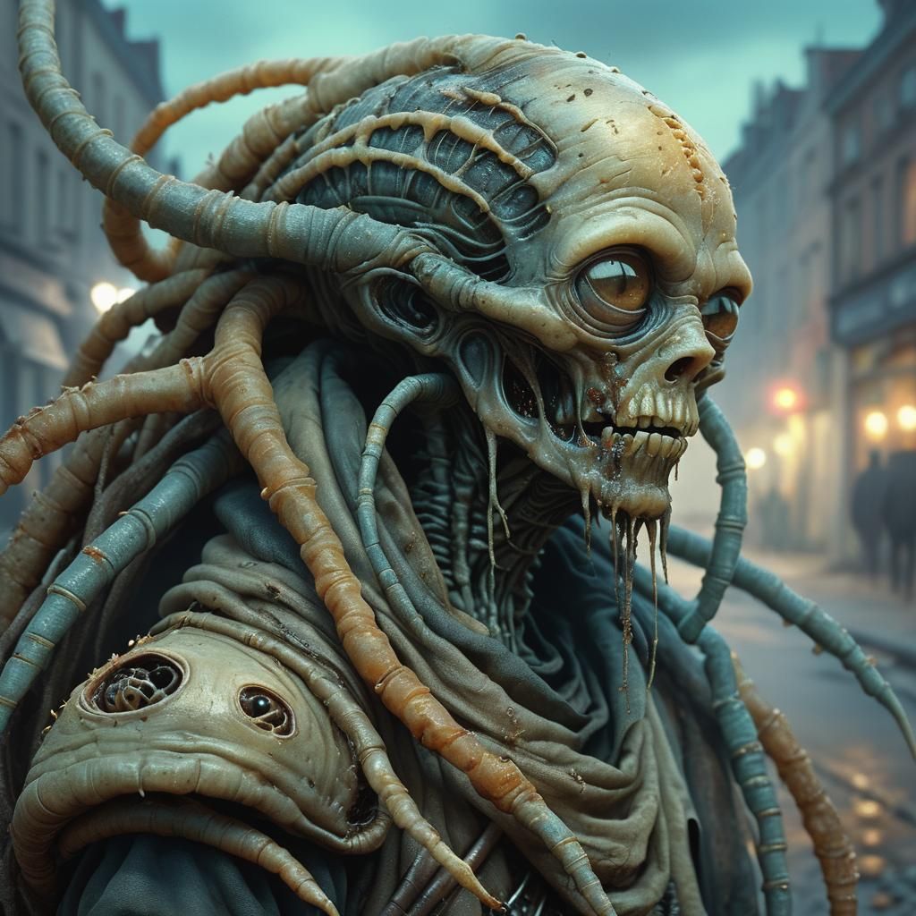 Boy with Maggots: Macabre Digital Art