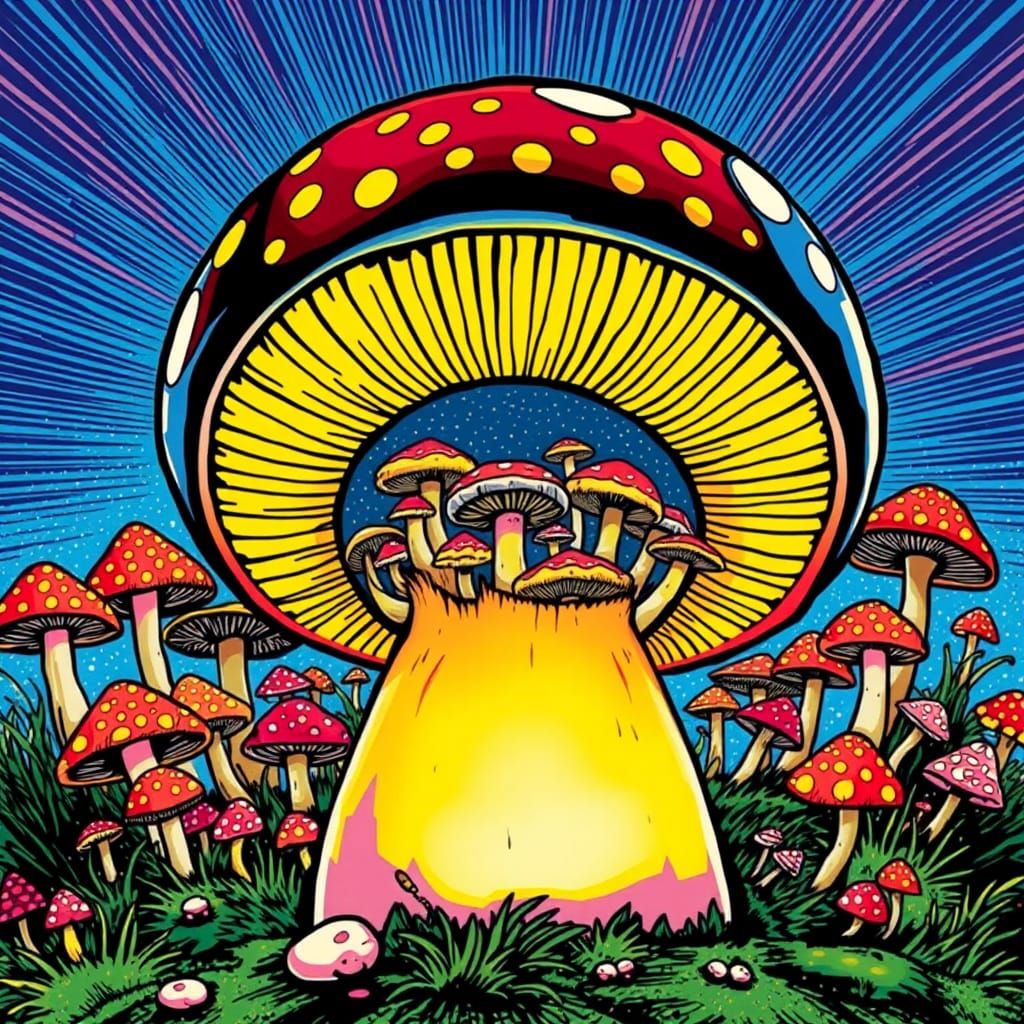 Mushroom Portal in Pop Art Style