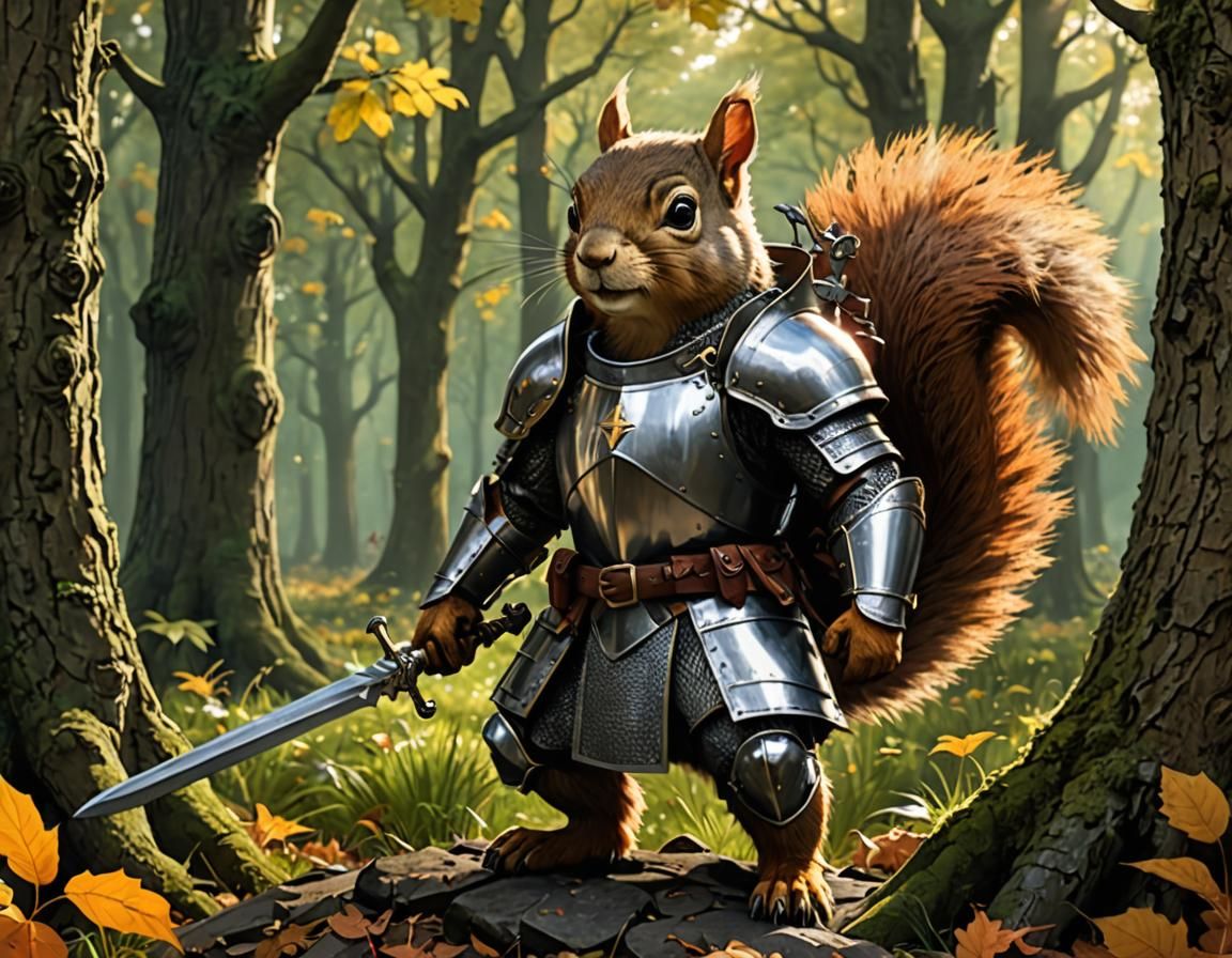 Squirrel Knight in Shining Armor