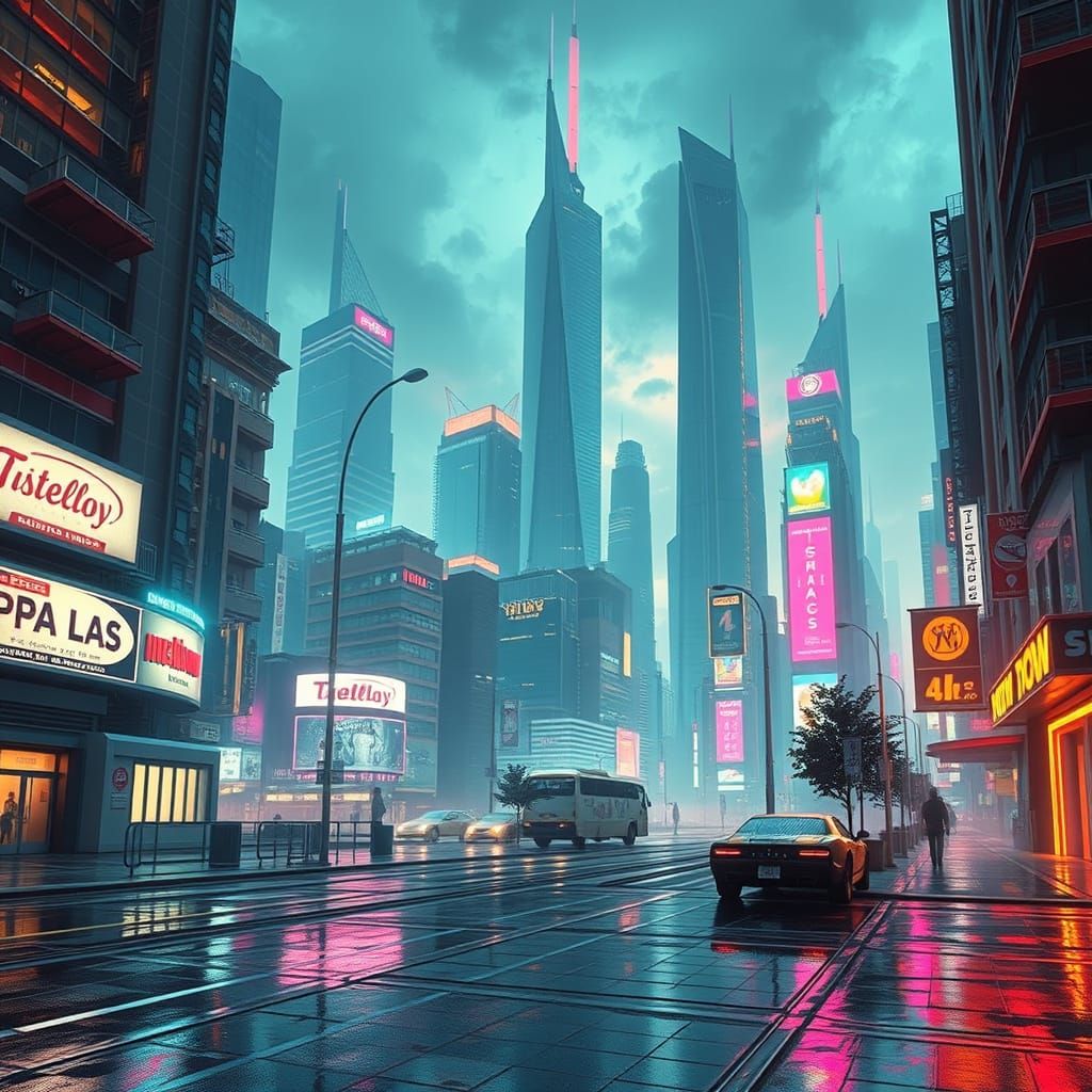 Futuristic Cityscape at Night