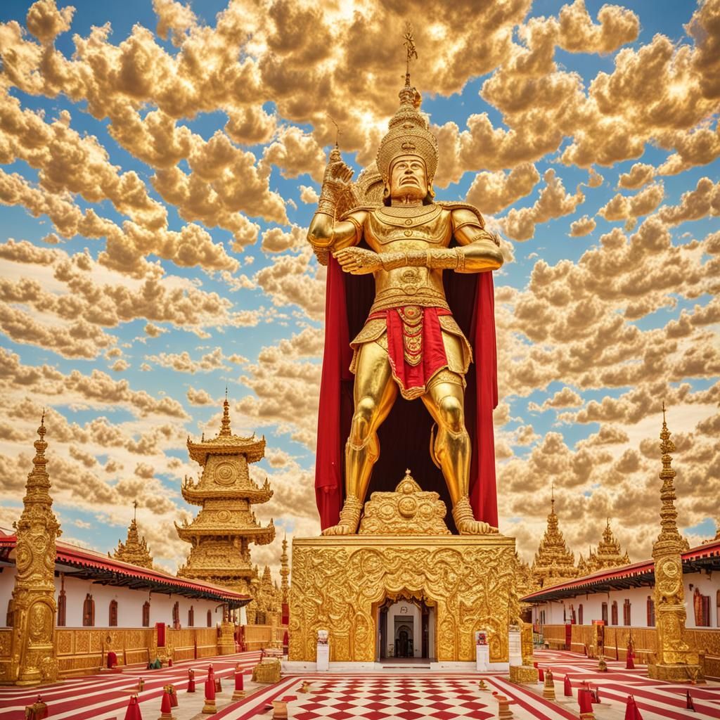 Golden Man at Altar in Golden Palace