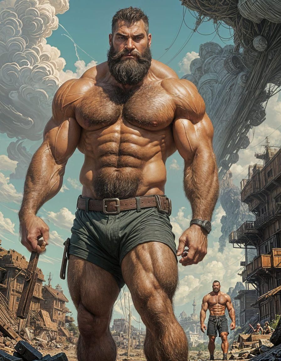 Herculean Demigod Portrait in Oil on Canvas