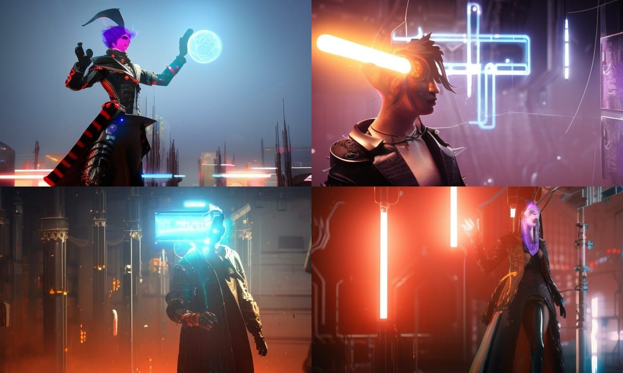 Cyberpunk Stage Magician in Fantasycore Style