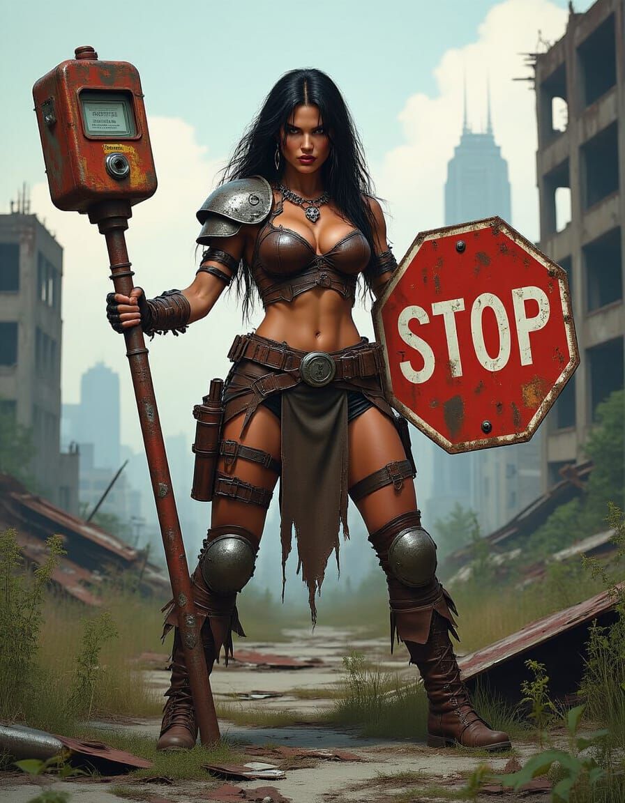 Wasteland Warrior in Salvaged Armor