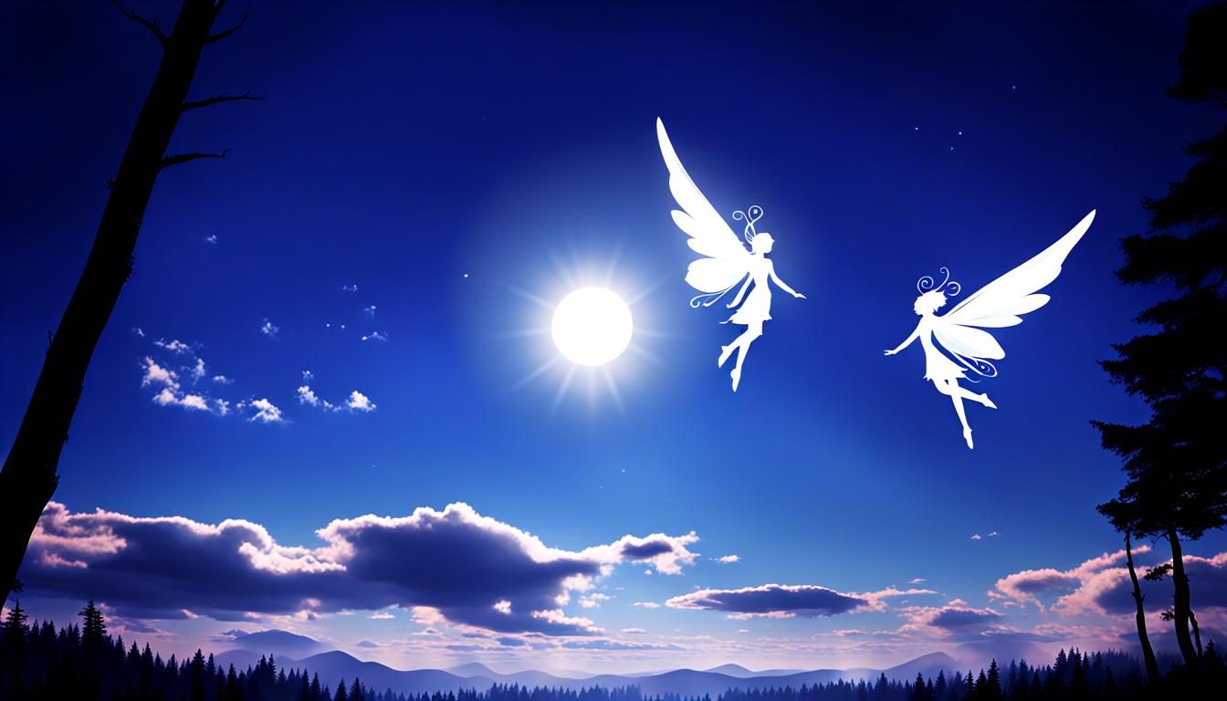 Light Fairies Dance in Forest Shadows