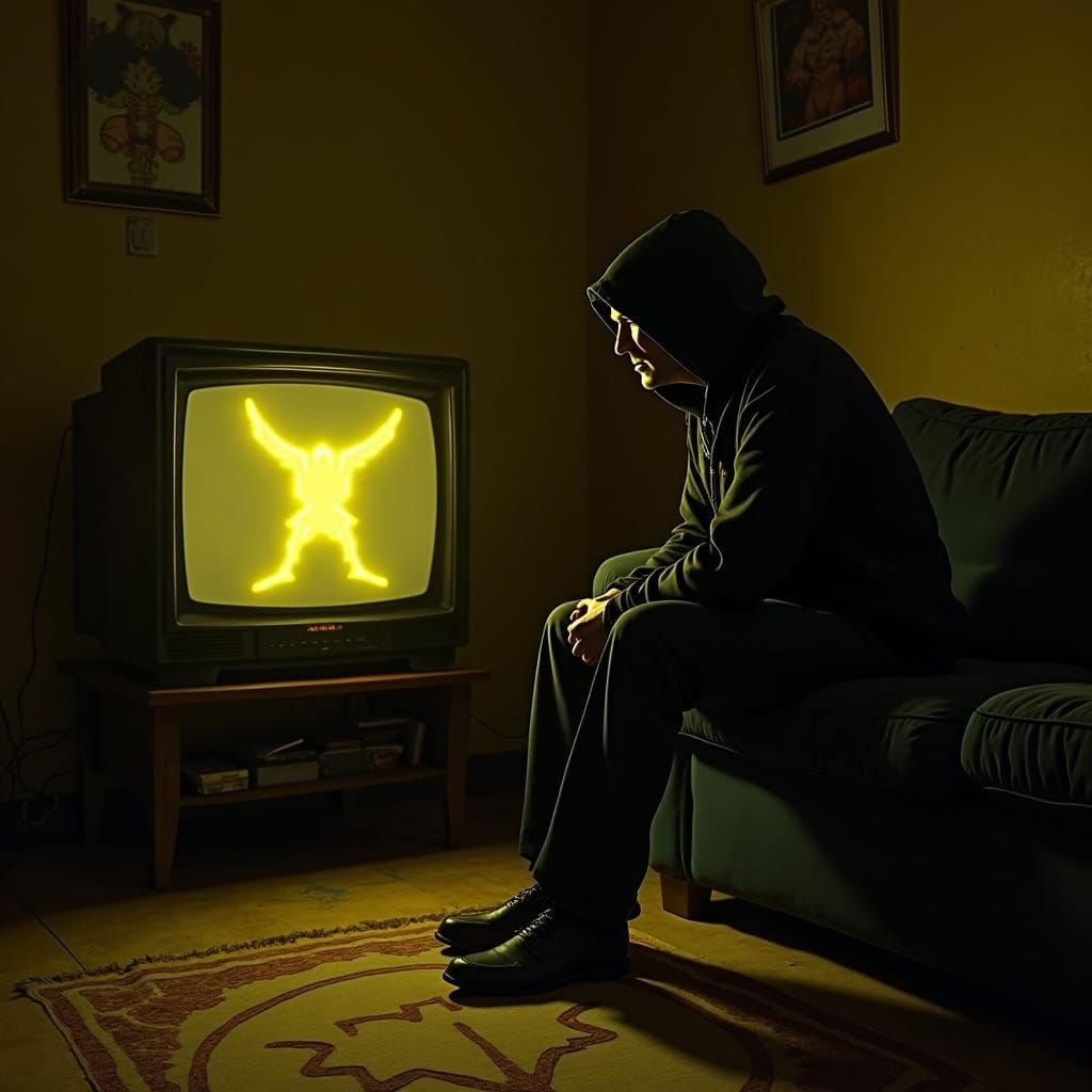 Eerie Zodiac Killer Scene in Digital Art Style