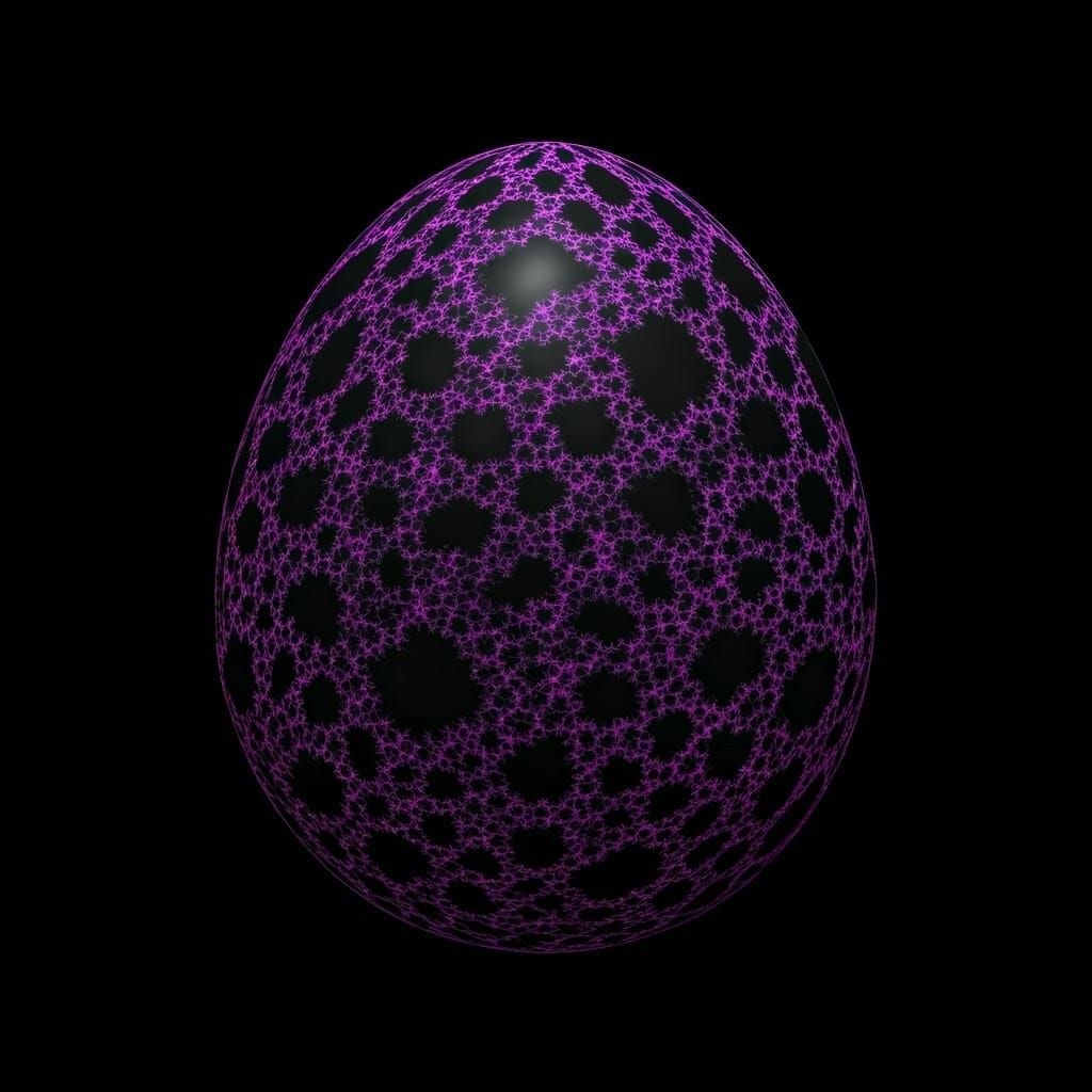 Elegant Fractal Easter Egg in Deep Purple