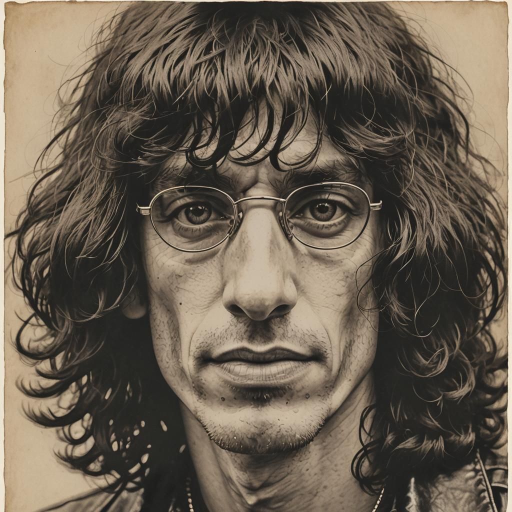 Joey Ramone Portrait in Sepia Tone with Soft Focus