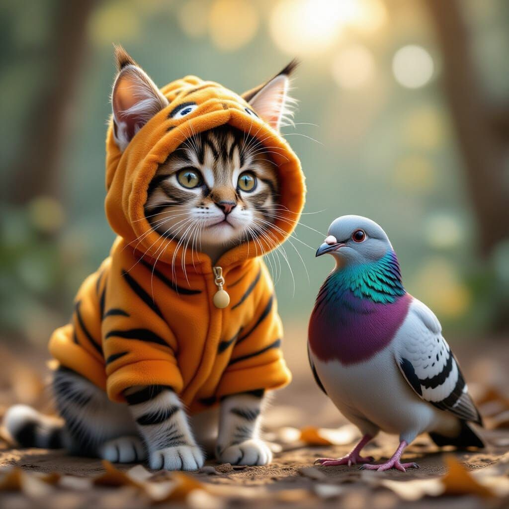 Fantasy Animals in Disguise: Cat, Pigeon, Mouse