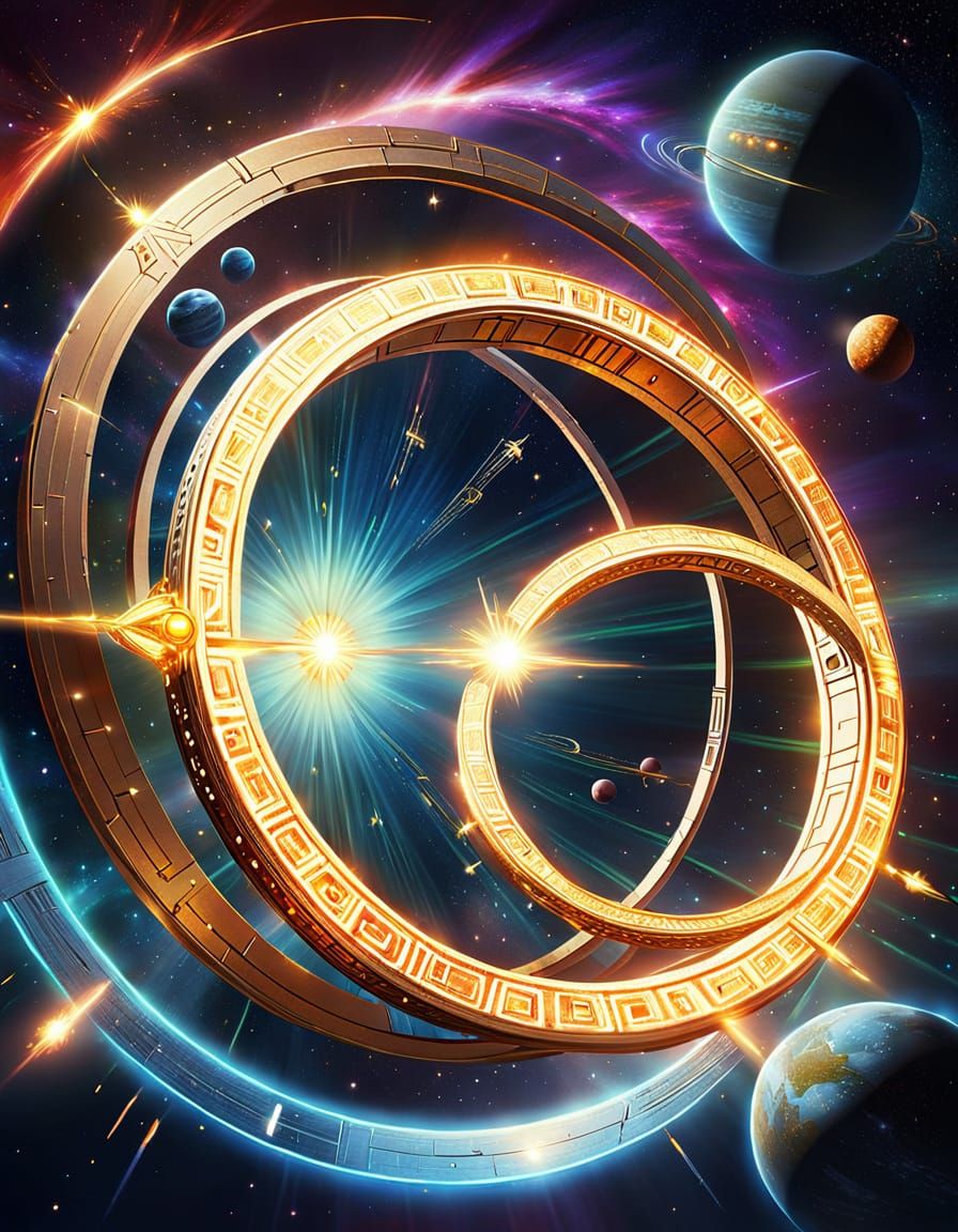 Radiant Stargates Open to Orion in Distant Galaxy