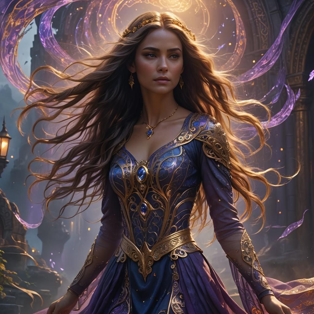 Mystical Woman in Dreamy Fantasy Illustration