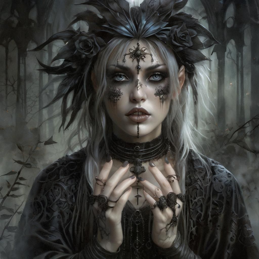 Gothic Fairy in Surreal Painterly Style